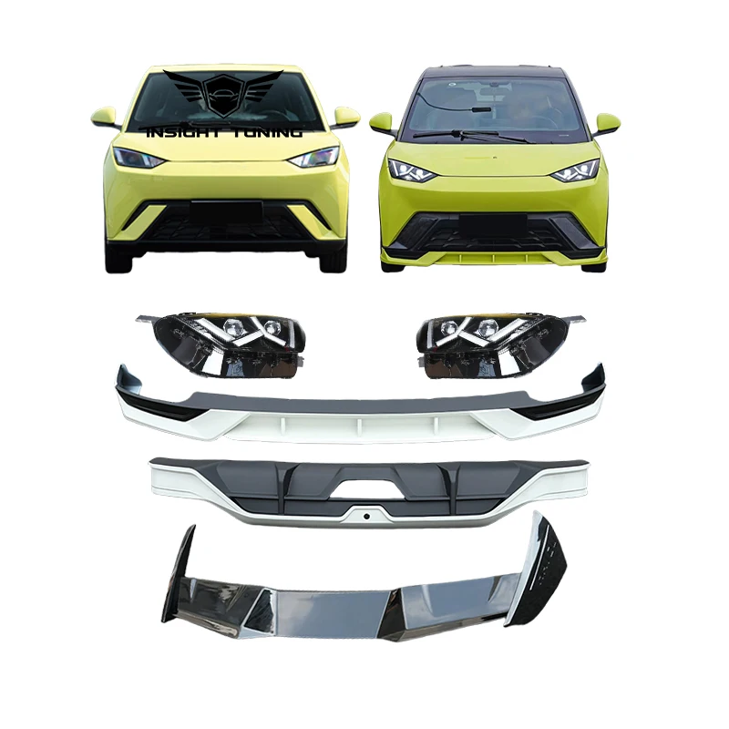 

2024 Pp пластиковые автомобильные аксессуары для электромобилей, комплект головного света для BYD Seagull, обновление для спортивного дизайна, комплект кузова