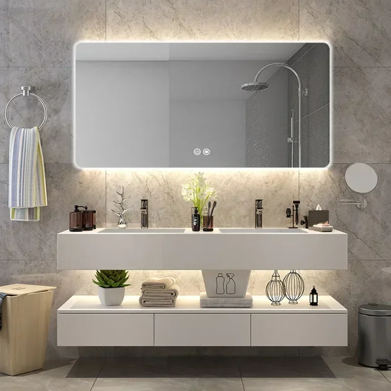 Modern  Bathroom Vanity with Sink Combo, Bathroom Freestanding Storage Cabinet Vanity with Sintered Stone Countertop Furniture