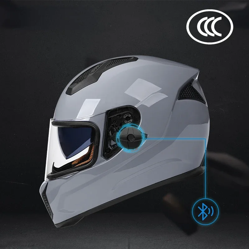 Full-cover Motorcycle Helmet Men and Women Double Mirror Safety Helmet Motorcycle Riding Full Helmet Can Put Bluetooth