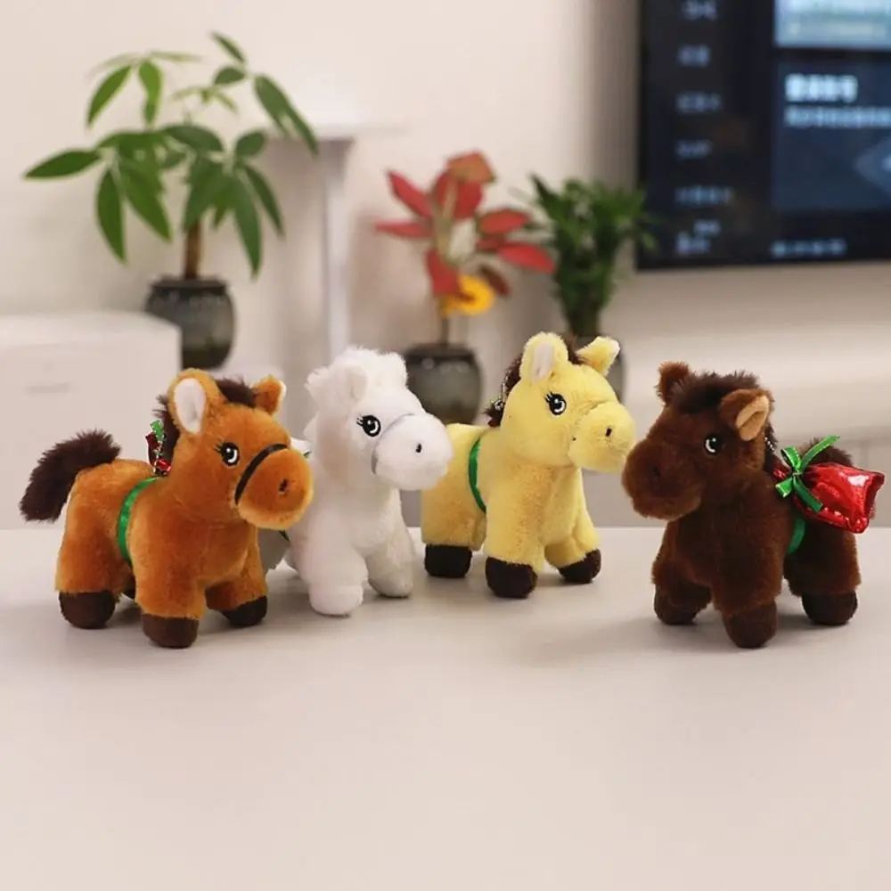 

Chinese Style Vintage Pony Plush Keychain PP Cotton Soft Cartoon Animal Stuffed Doll Collection Cartoon