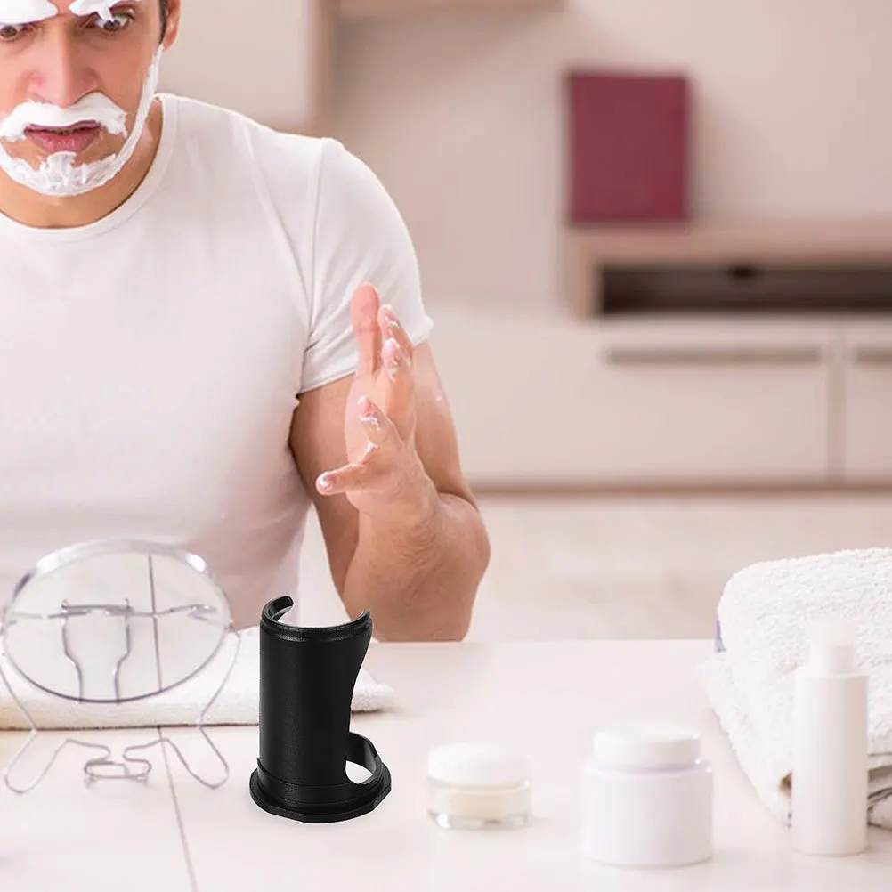 2 قطعة حامل فرشاة اللحية أسود محمول فرشاة الحلاقة حامل تخزين الرف أداة التهيأ تجفيف عرض المنظم للرجال الحلاقة #2