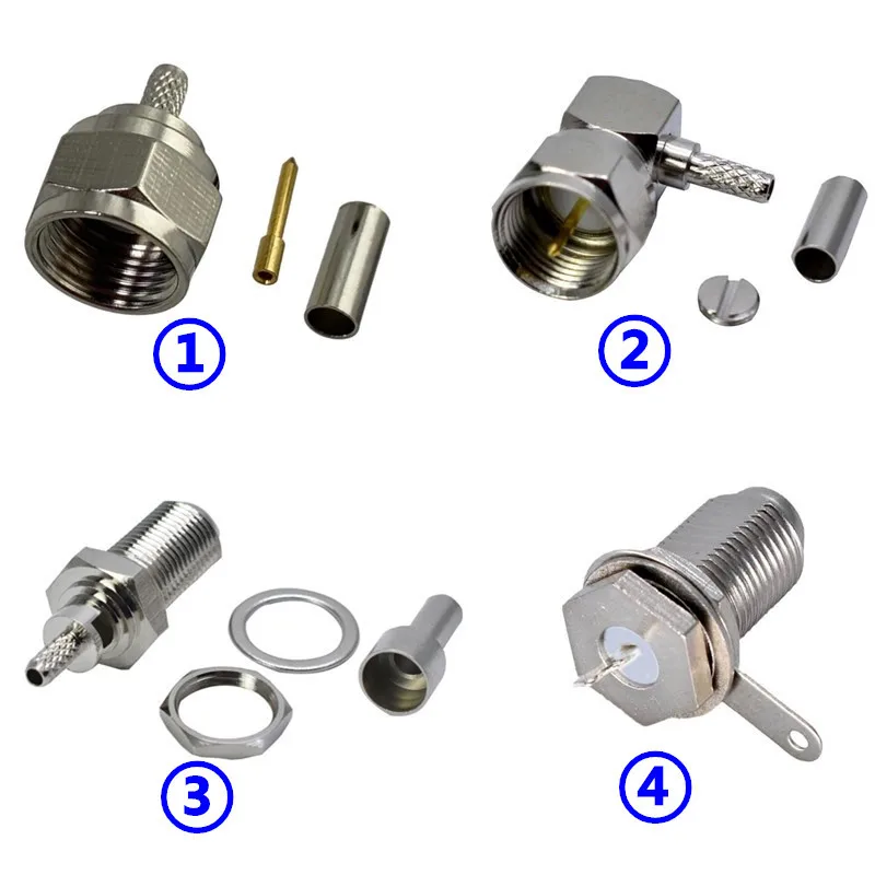 

JXRF coaxial connector British F-head crimping 75-1.5-3 cable RG179 cable TV cable connector
