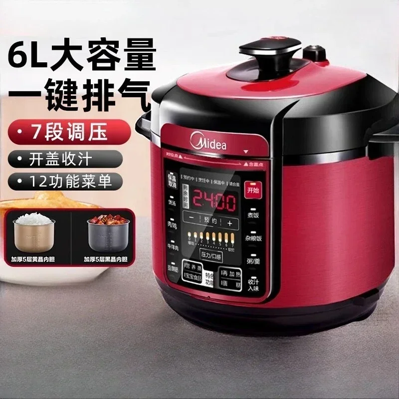 Electric Pressure Cooker Double Tank Stainless Steel Large Capacity Red Rice Cooker Household