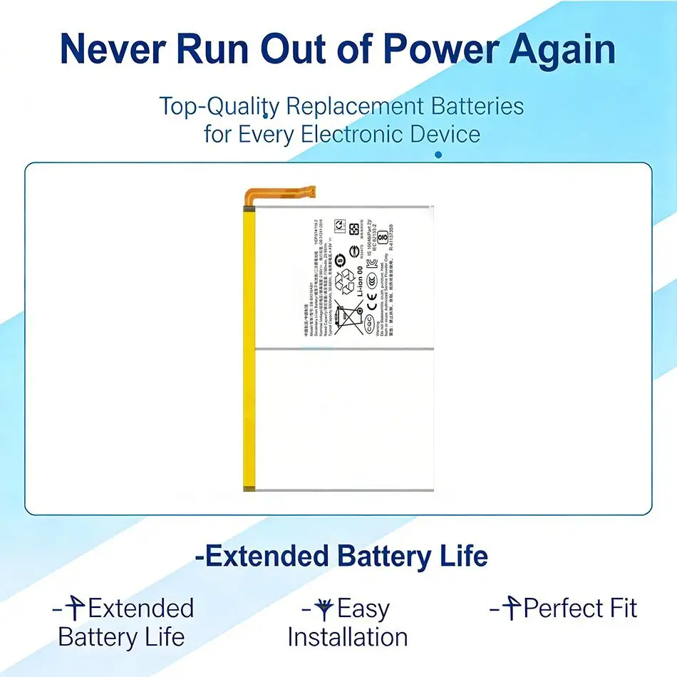 

High-Efficiency For Samsung Galaxy Tab S9 FE SM-X510 SM-X516 X510 X516 EB-BX516ABY Tablet Battery 8000Mah