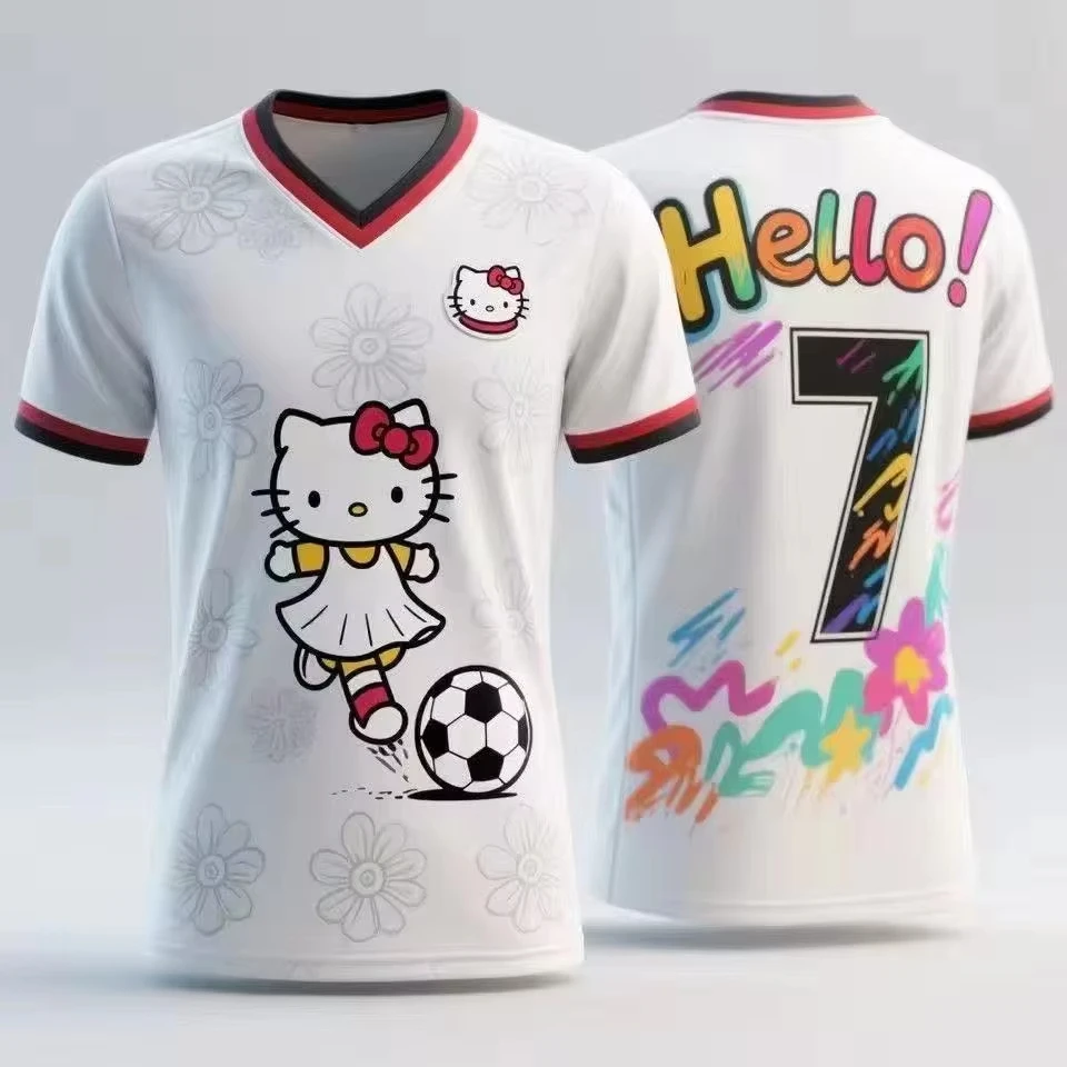 Hello Kitty 2026 Thematisches Fußballtrikot Sportbekleidung Sommer Cool Unisex Fußballtrikot Schnelltrocknendes Sport-T-Shirt Top Fan-Geschenk – Detail 8
