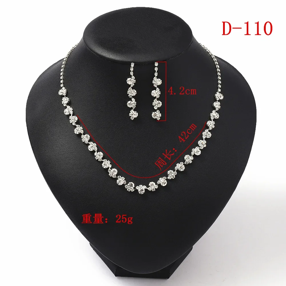 PJDock-Ensemble de bijoux en cristal pour femme, breloque en argent, bracelet document, boucle d'oreille, Zcomprend on JONecklace, fête de mariage