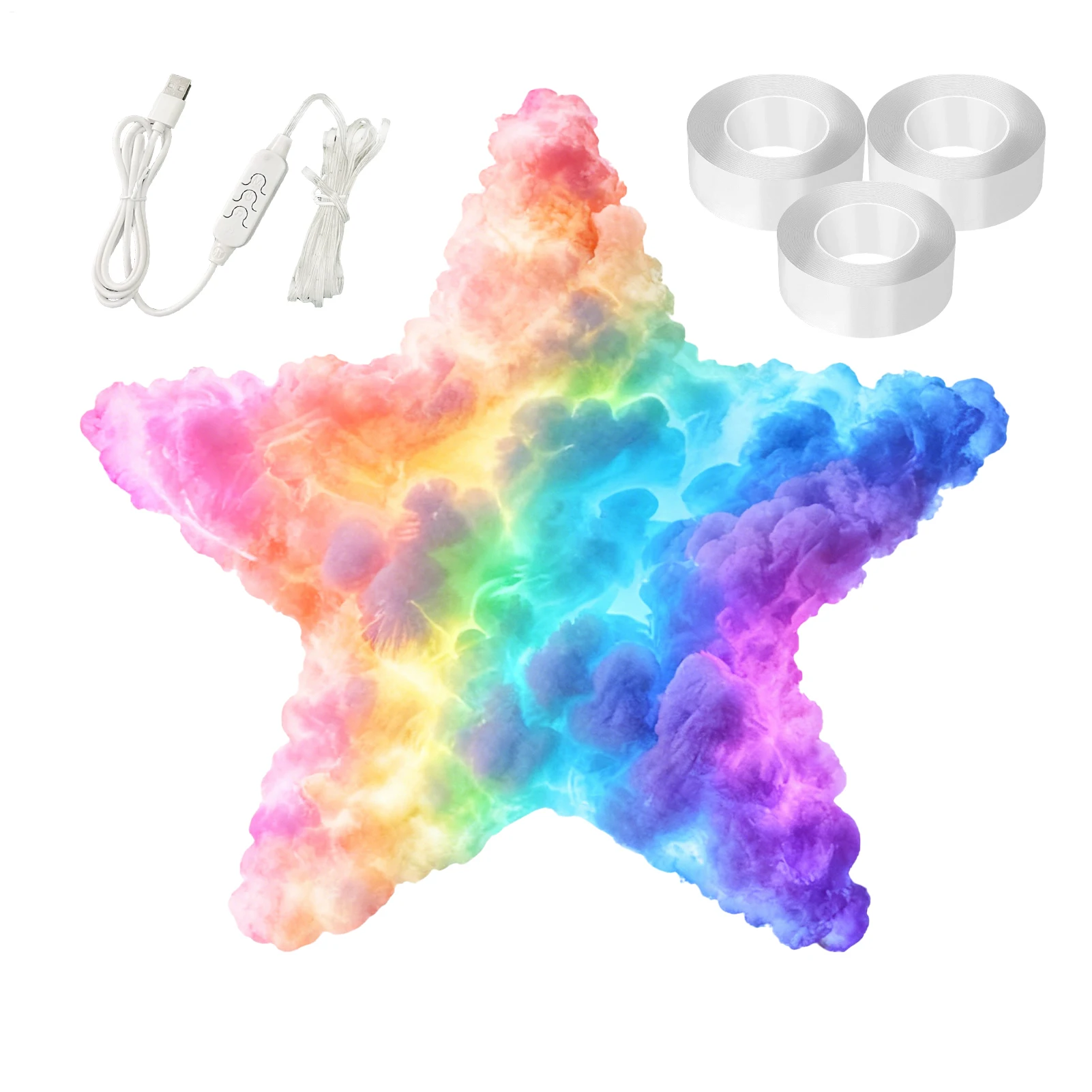 2M/4M/6M/8M DIY 3D Thundercloud LED Lights For Ceiling USB Thundercloud Lamp Decoration Set Dynamic Lighting Decoration Desktop