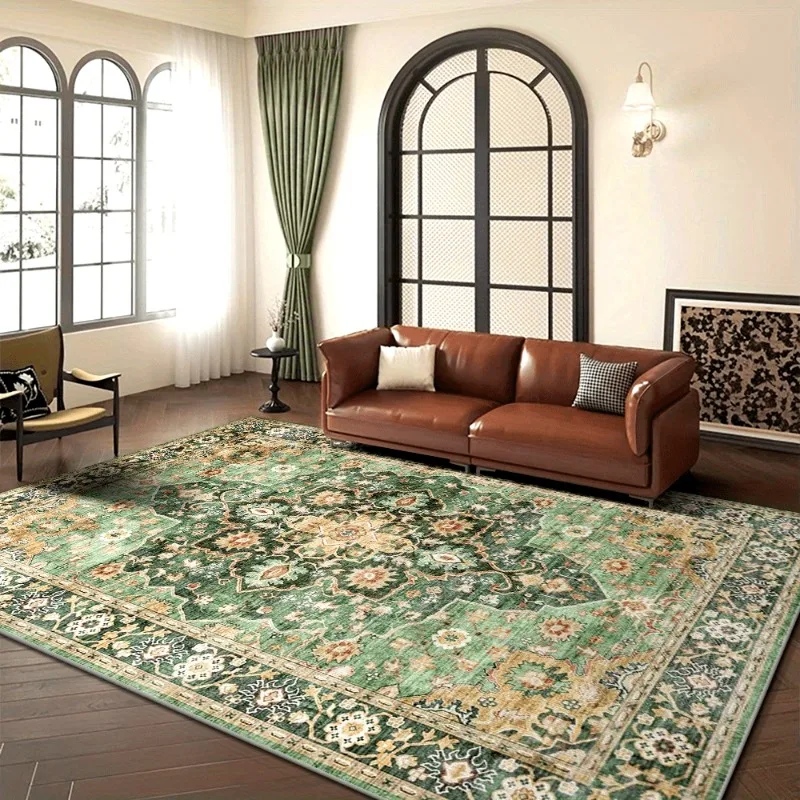 

Light Luxury Bohemian Floral Carpet - Machine Washable, Suitable For Living Rooms, Bedrooms, Offices - Home Decoration