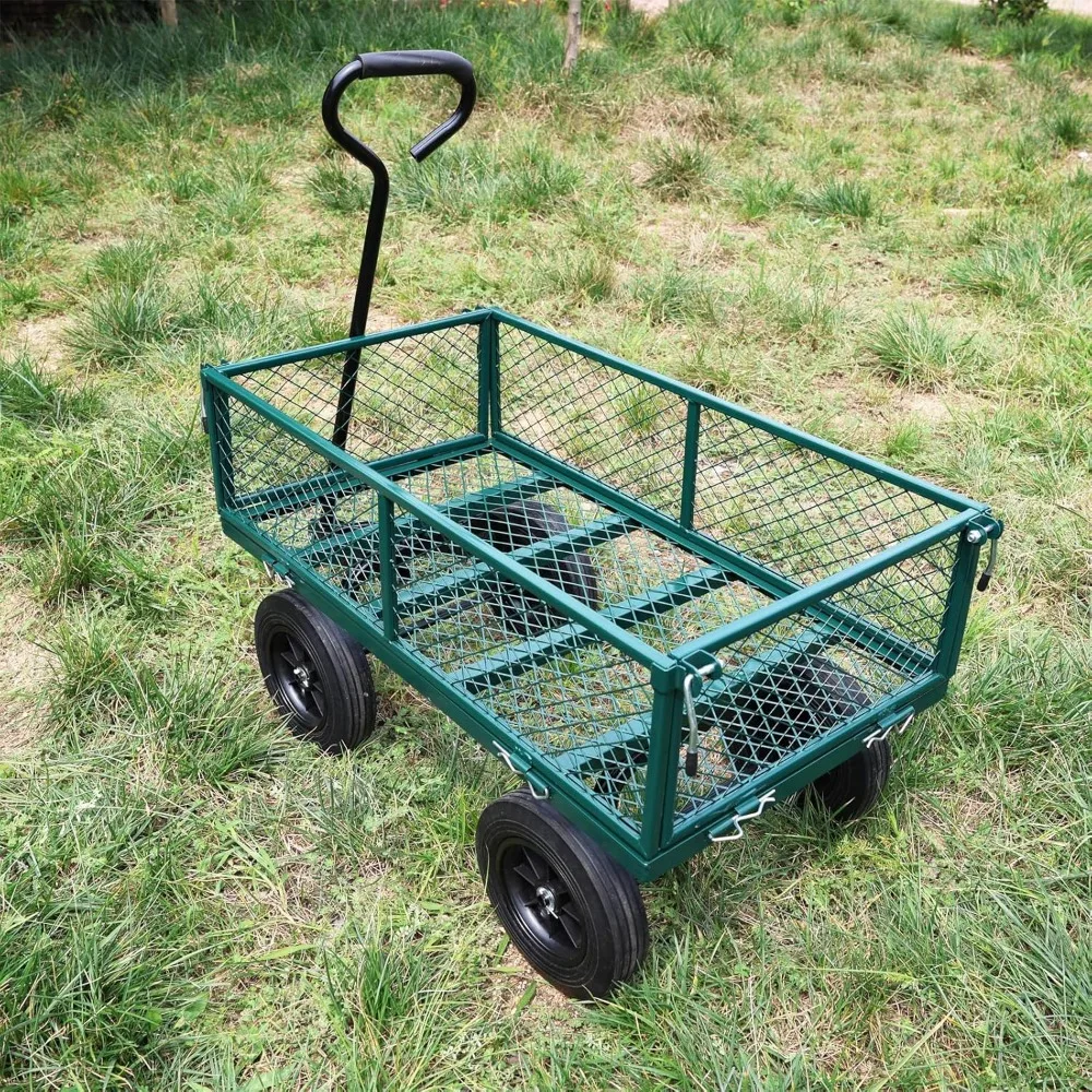 Wagon latéral amovible adapté aux ferme et aux entrepôts : chariot à benne basculante de jardin essentiel pour votre expérience de jardinage idéale