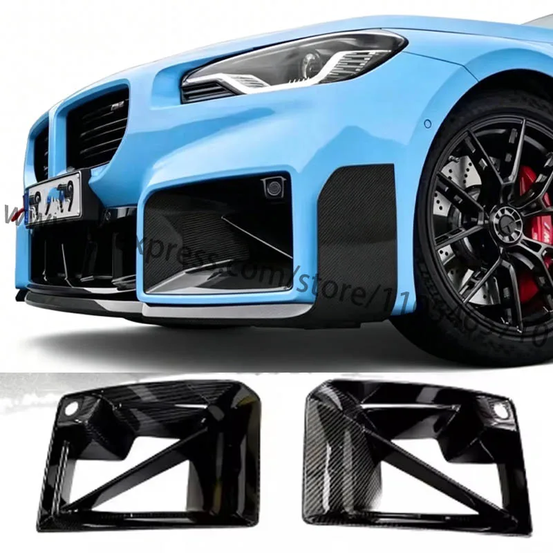 For BMW 2 Series G87 M2 Coupe 2022UP, Dry Carbon Fiber / Wet Carbon Front Air Vent Intake Duct Inserts Covers Vent Trim