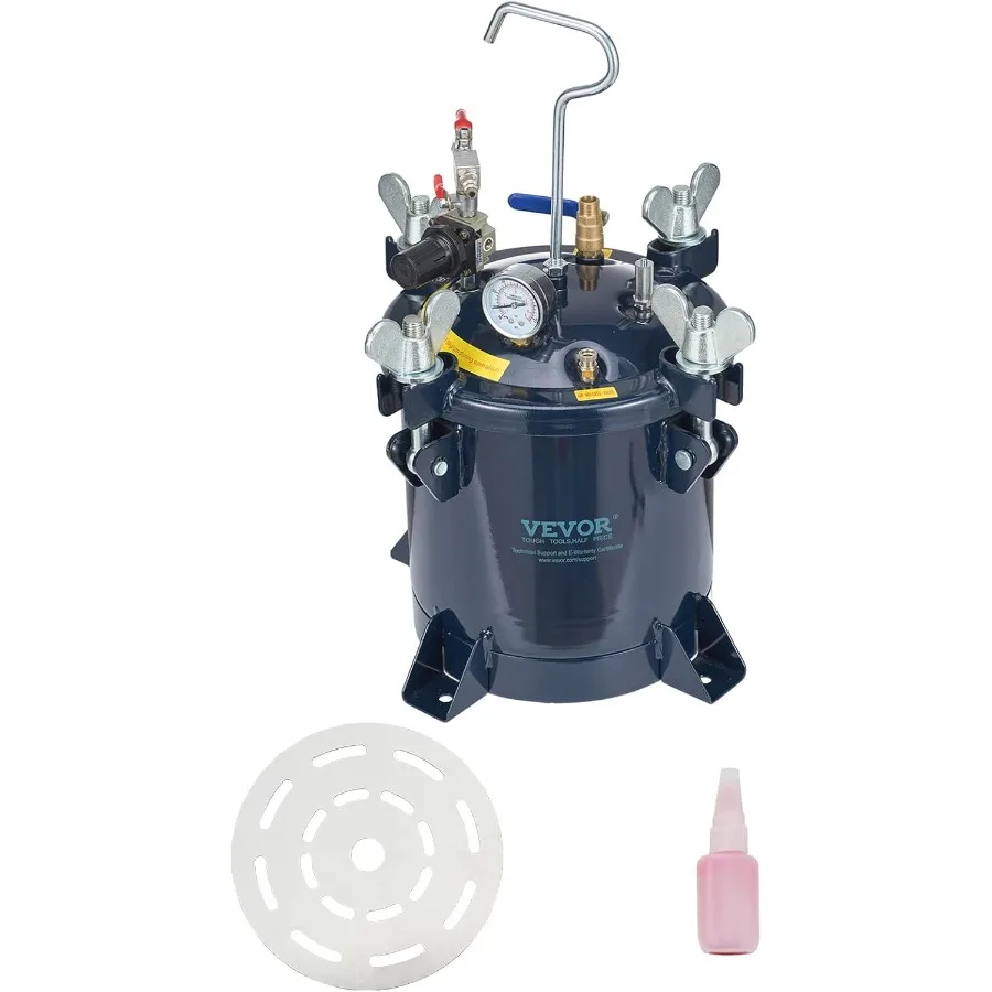 

Резервуар под давлением для аэрозольной краски, 10 л, 2,5 галлона, 70 фунтов на квадратный дюйм, макс. в металлической стойке и герметик для ремонта утечек для распыления Pai