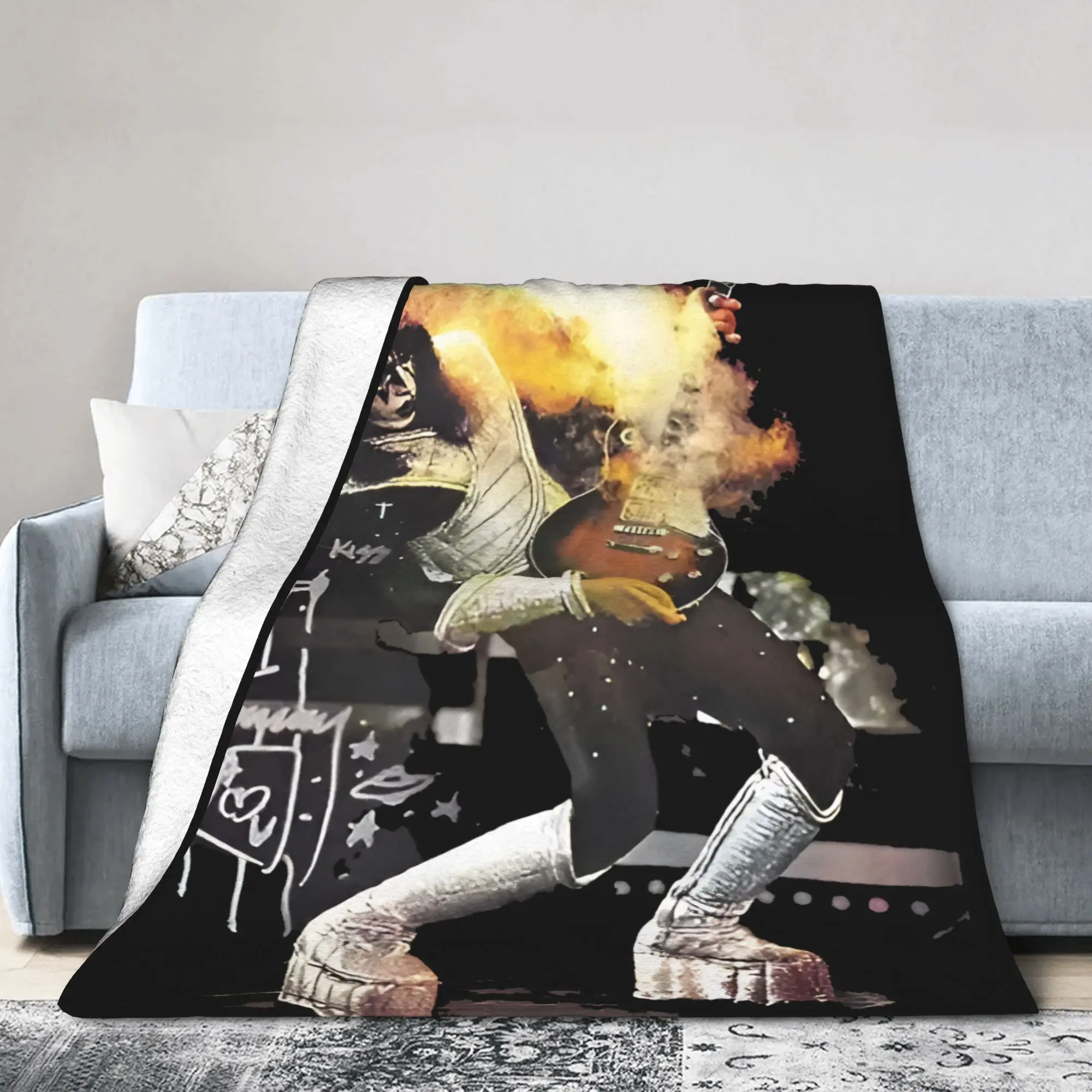RIP Ace Frehley 2025 Blankets Flannel  Multifunction Soft Throw Blankets for Sofa Bedspreads