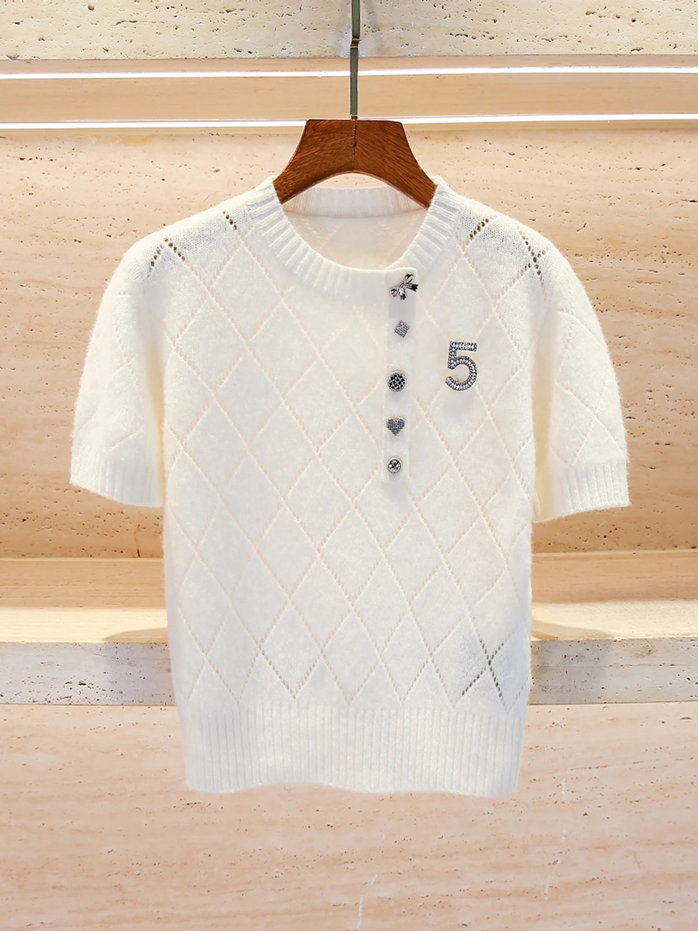 ハイエンドの女性用ニット T-irt 秋冬ダイヤモンドパターンリトルフレンス Sle チャイニーズエラスティッドカフ通気性トップ