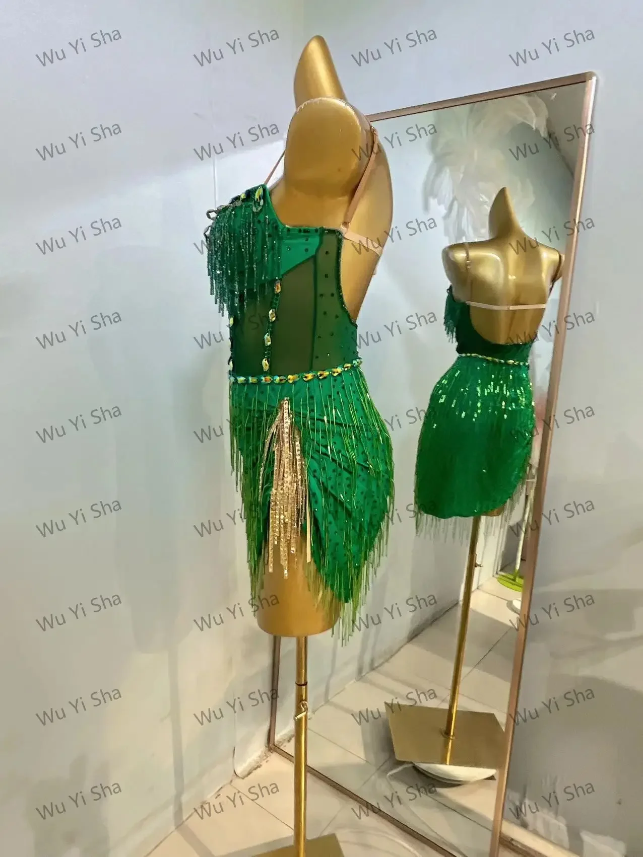 Vestido de competição de dança latina com alça