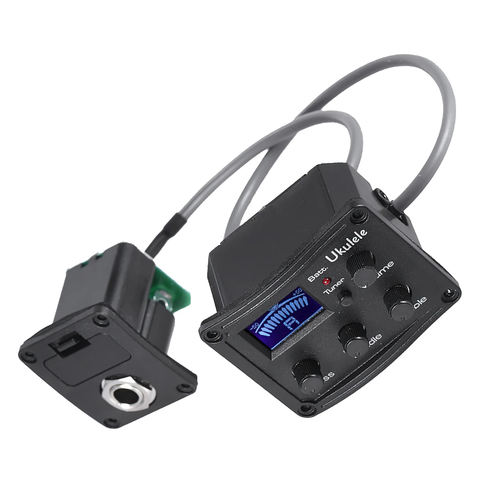 

3-Band Eq Equalizer Pickup System For Ukulele Guitar With Lcd Display Tuner Low Indicator Digital Metronome Preamp