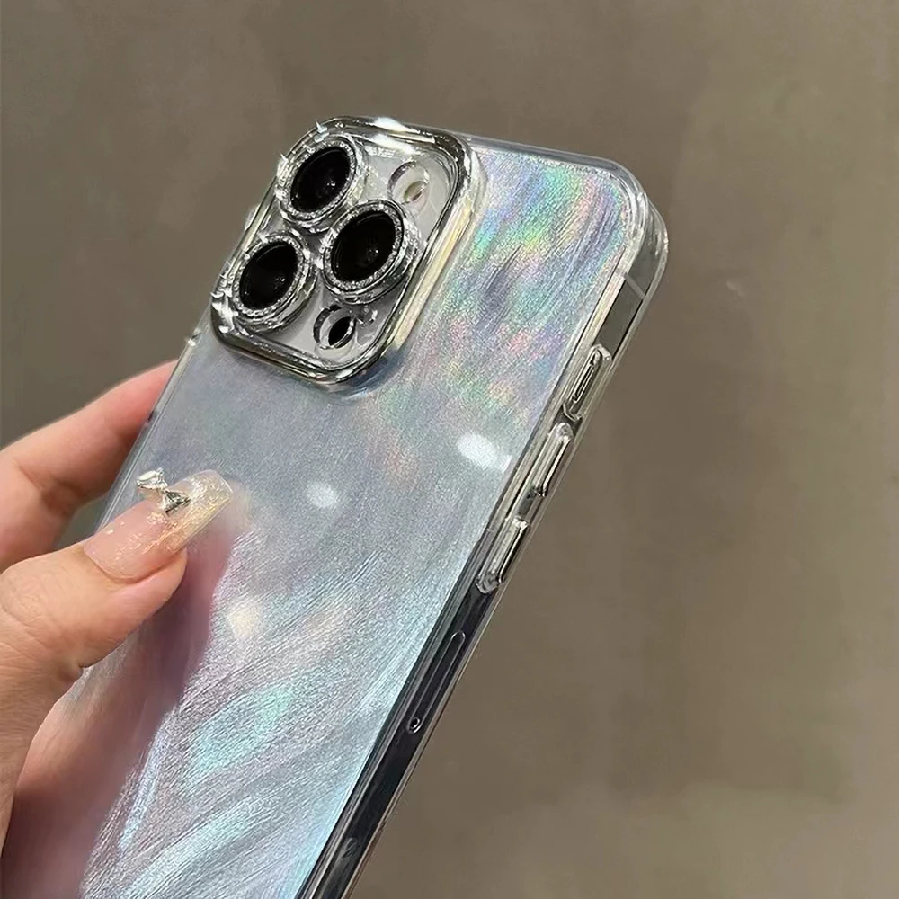 حافظة لهاتف آيفون 15 برو ماكس 14 بلس 13 12 11 برو مقاومة للصدمات من السيليكون اللامع Funda