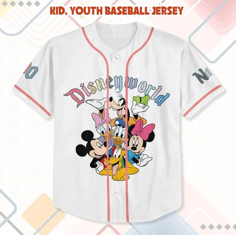 2026Disney 70th Anniversary Celebration Limited Baseball Jacket Men Women Casual Sports Quick-Dry Button-Down Shirts Kids Tshirt - view 2