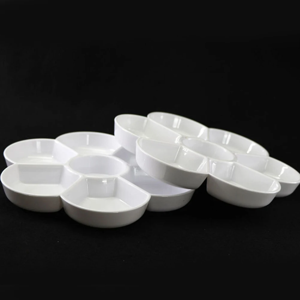 2 قطعة صينية رسم على شكل زهر البرقوق السيراميك المقلد محمولة لأدوات لوحة الطلاء الفنية لخلط الألوان المائية الزيتية #4