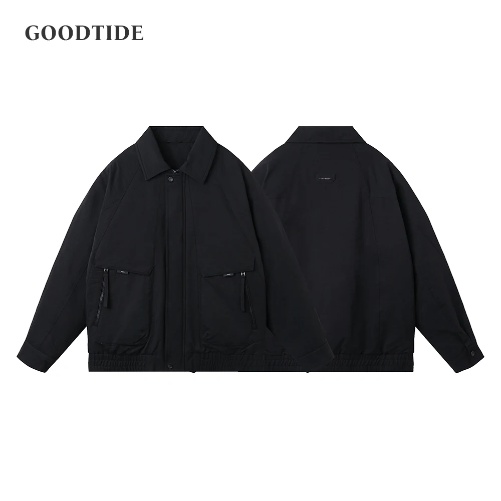 

Men's Fashion 90% White Duck Down Lapel Puffer Jacket 2025 Winter New Vintage Utility Streetwear Loose Casual Outerwear