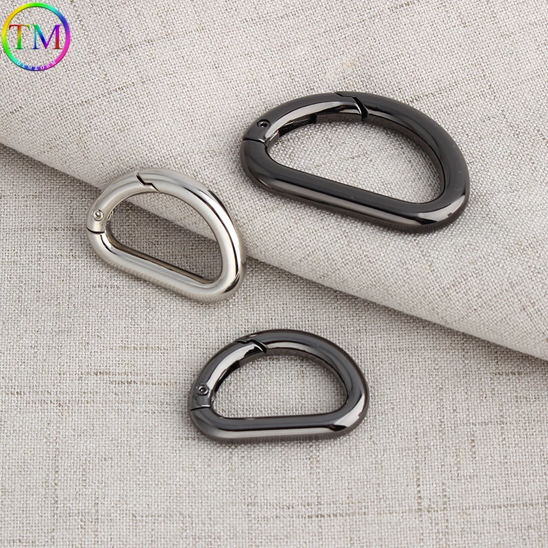 Metal D Ring Spring Ring Clasps Buckle Openable Carabiner For Handbags Strap Belt Dog Chain Purse Connector Hardware Accessories