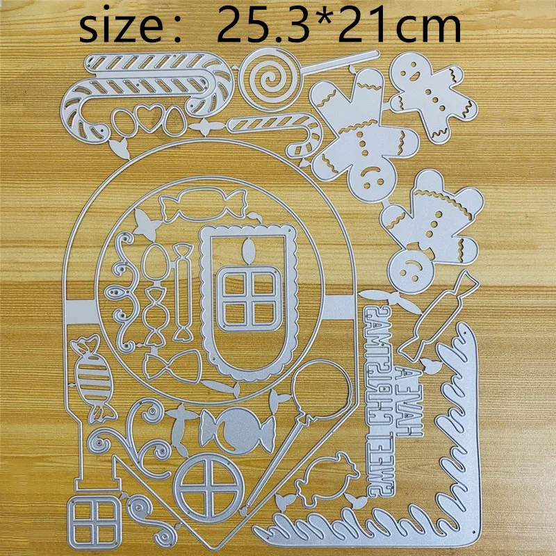 

Christmas Snowman House Lollipop Metal Cut Dies Stencils for Scrapbooking Stamp/Photo Album Decorative Embossing DIY Paper Cards