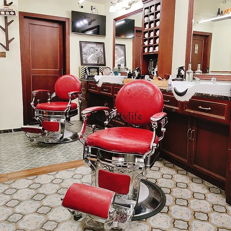 

yj9 Barber Shop Chair Men's Retro Special Hair Cutting and Hairdressing Chair