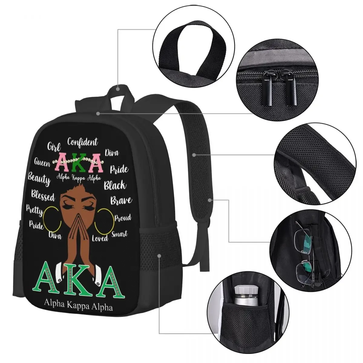 Zaino per laptop da viaggio Alpha AKA Kappa Alpha, borsa per computer aziendale, scuola, regalo per uomini e donne