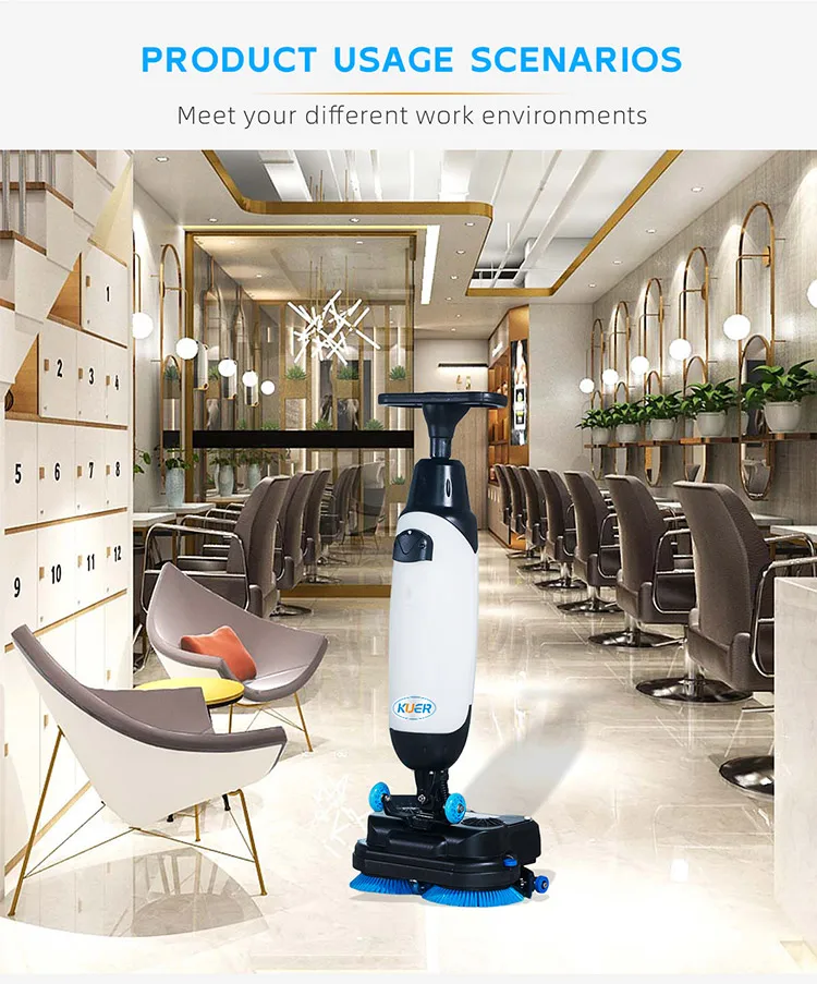 Factory Wholesale 430 Floor Washing Machine Mini Hand Push Walk Behind Floor Scrubber with Li-ion Battery