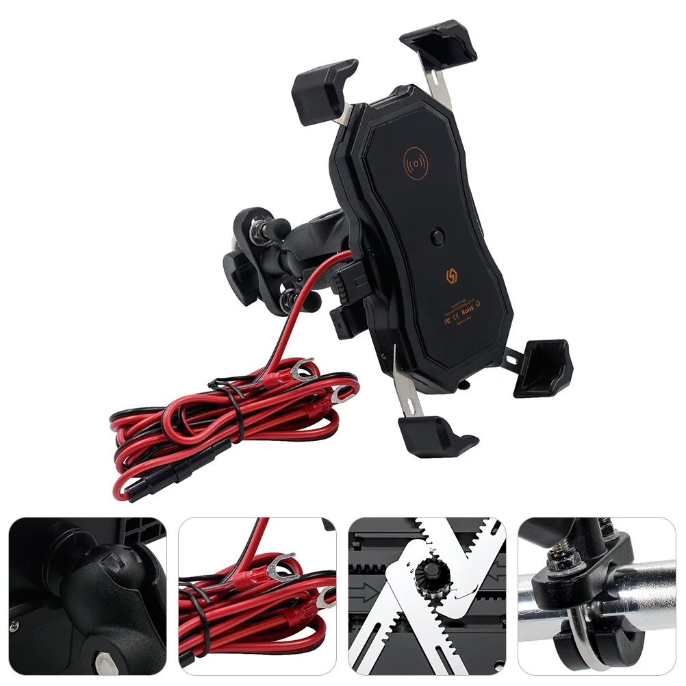 

Motorcycle Charging Rack Navigation Holder Riding Portable Phone with Diversified Installation Abs Stand Function