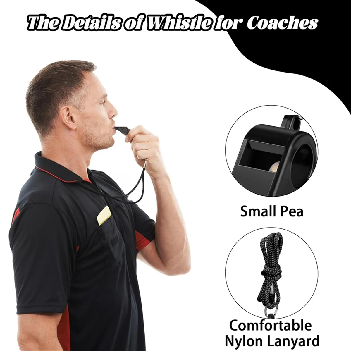 

N17R 48 шт. свисток со шнурком, пластиковый спортивный громкий свисток рефери для экстренной подготовки учителей