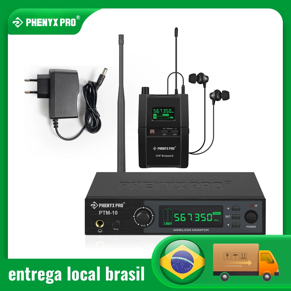 Epyx pro-sistema de controle sem fio ptm-10, estéreo, in-ear, palco, retorno, corpo, receptor, sistema iem, 900mhz/500mhz, banda de frequência
