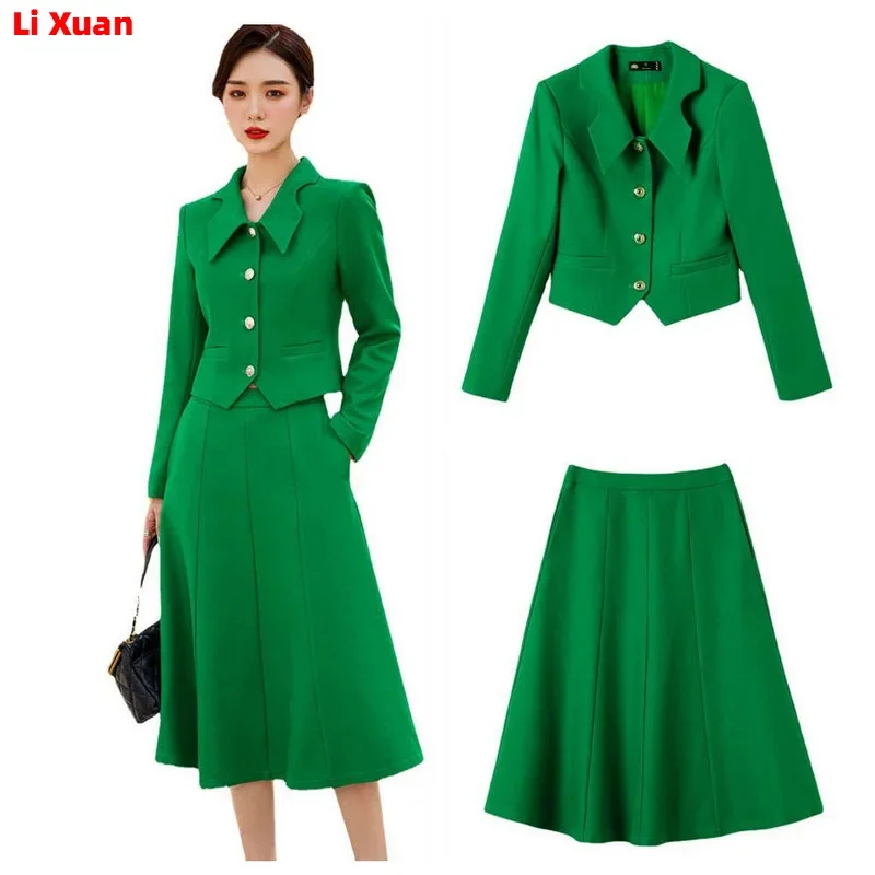 High Quality Autumn Blazer Sets Long Skirt  Jacket  Female Formal Outfits Business Korean Womens Office Ladies Work Suit  Spring