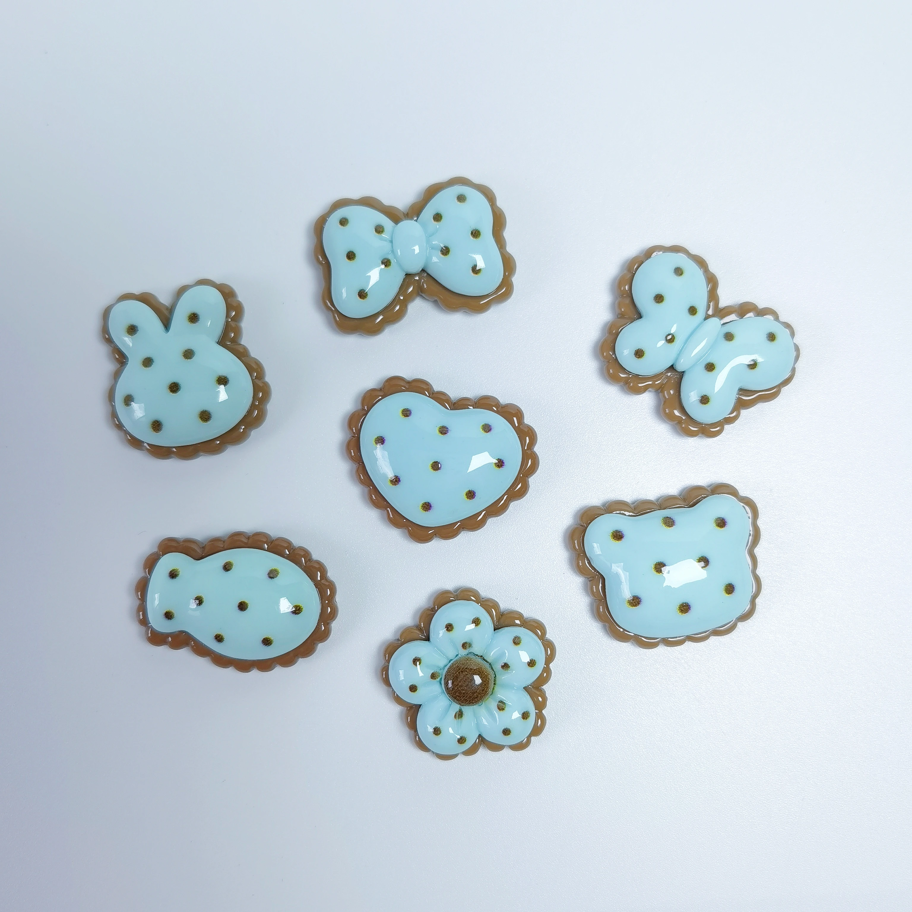 Cartoon Rabbit Heart Bowknot Flower Resin Pendants DIY Jewelry Making Supplies Keychain Earrings Necklace Art Accessories