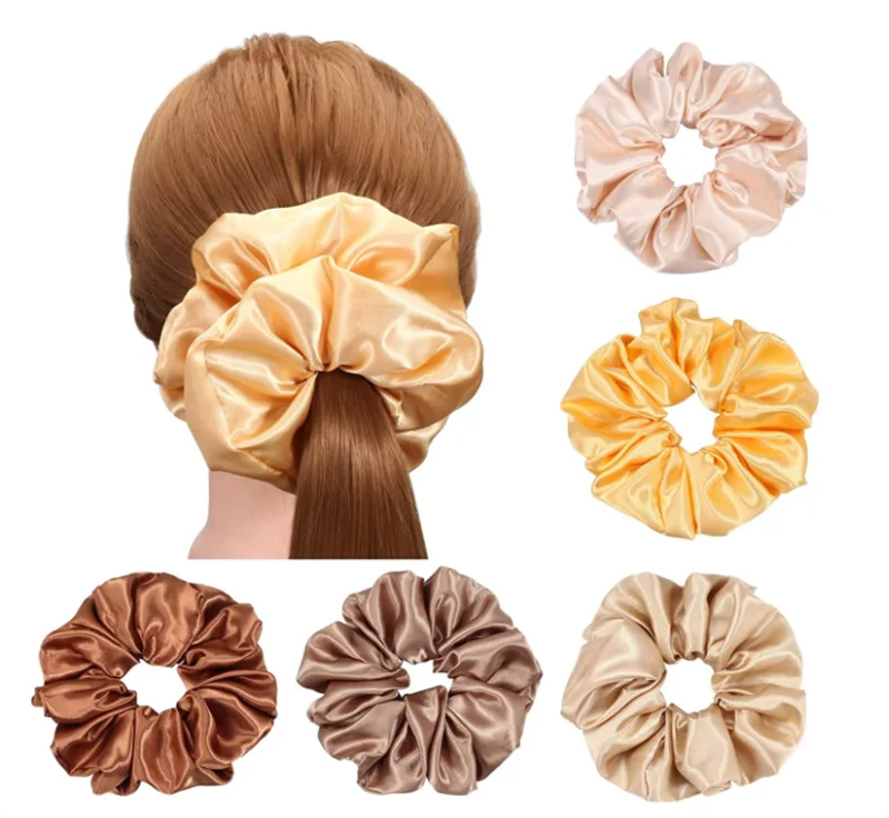 

2023 New Simple Solid Colored Large Intestine Hair Loop Girl's Popular Versatile Hair Rope Hair Accessories