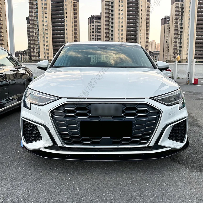 لأودي A3 S3 8Y TDI TFSI TFSIE S-Line 2020-2024 3 قطعة ماكستون نمط الجبهة حافة مصد السيارة المفسد الفاصل الناشر الجسم أطقم وزارة الدفاع