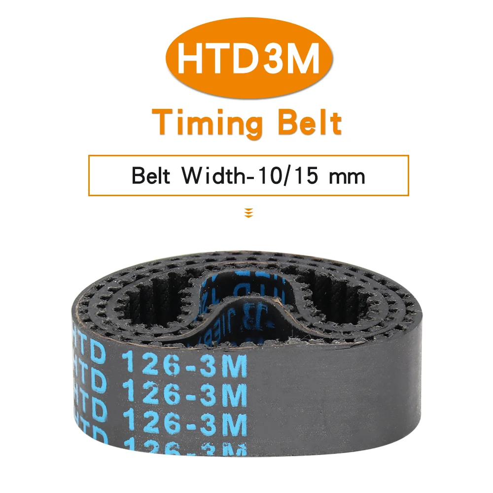 Timing Belt HTD3M-105/108/111/114/117/120/123/126/129/132/135 Closed Loop Synchronous Belt Width 10/15 mm For 3M Alloy Pulley