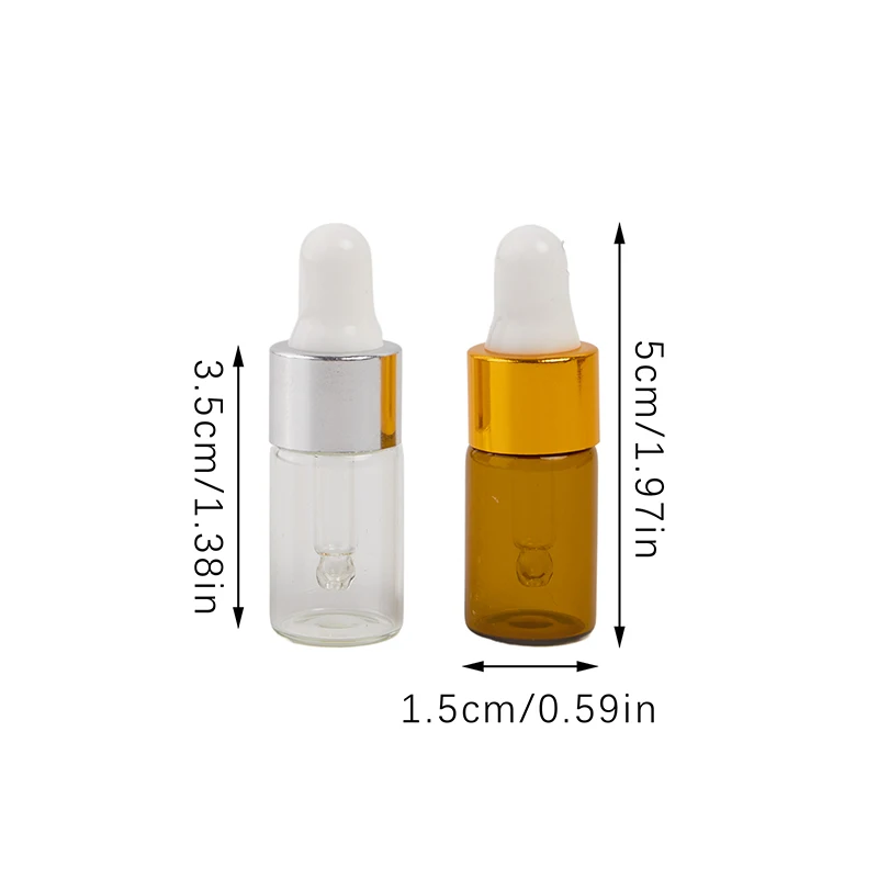 10pcs 3ml Clear Mini Glass Dropper Bottles Small Empty Glass Dropper Bottles For Essential Oils Sample DIY Cosmetic Liquid