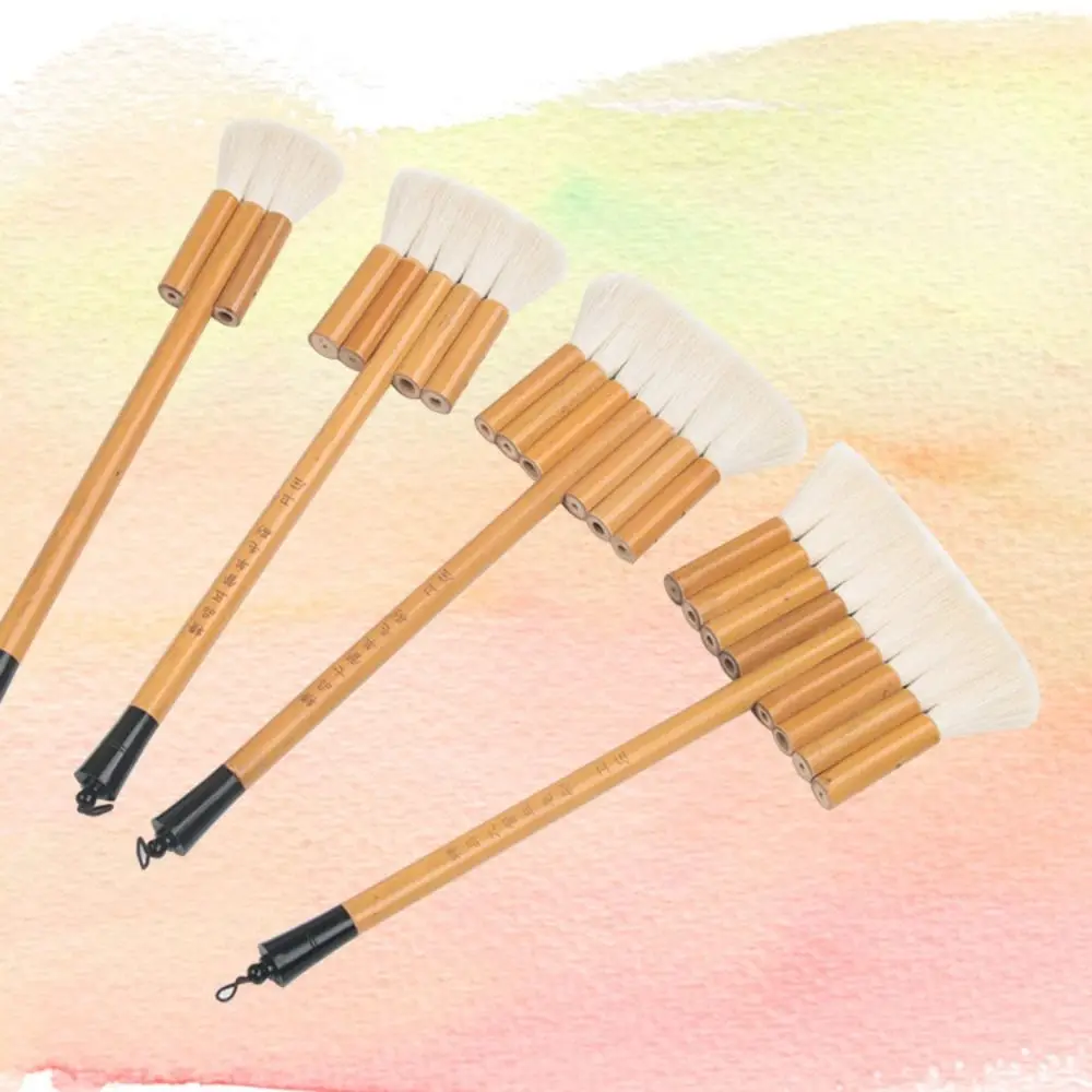 Good Pigment Adsorption Watercolor Paint Brush Wooden Pen Holder Flexible Brushstrokes Texture Brush Multiple Sizes