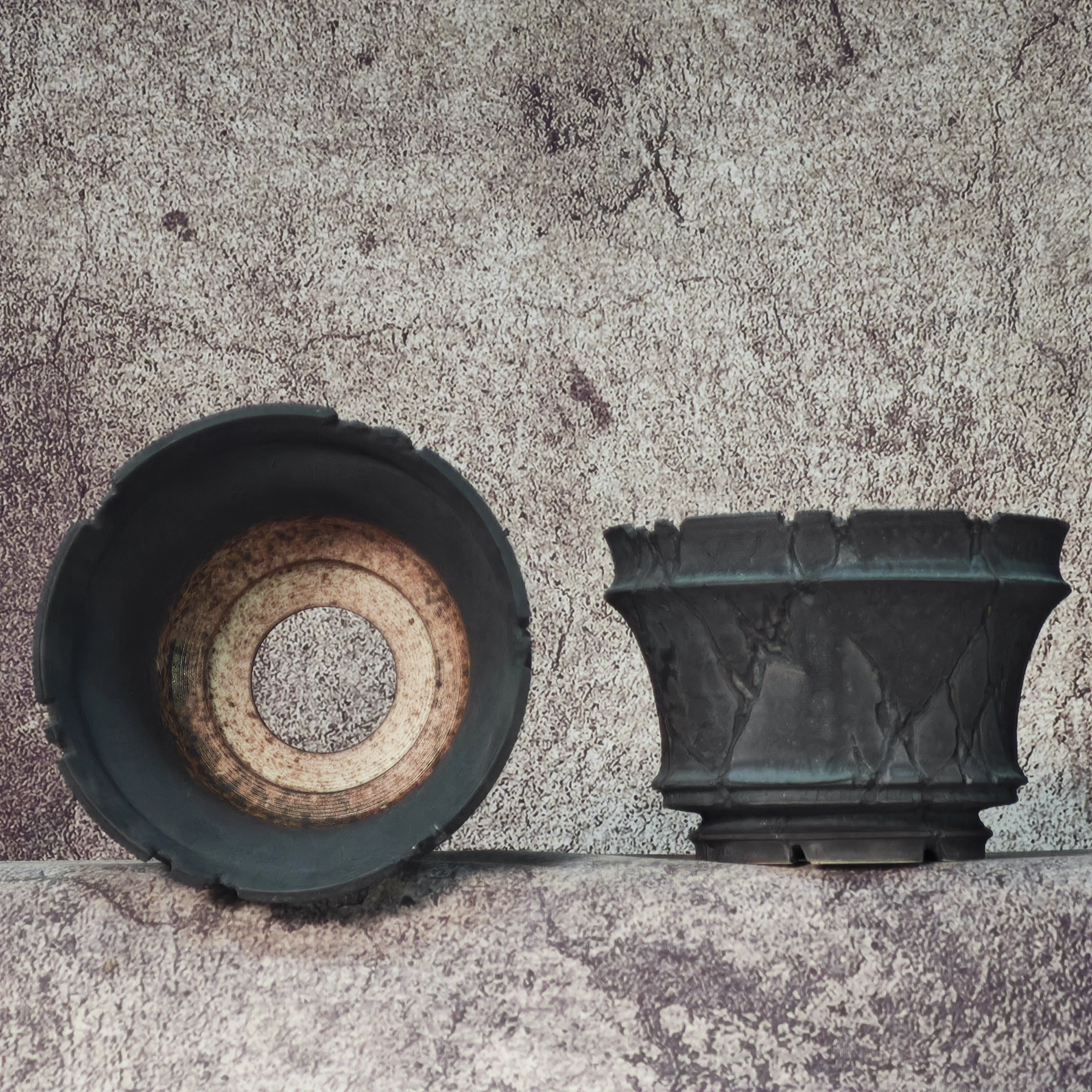 Medium Hand Carved Ceramic Caudex Planter Pot for Cactus And Agave Unique Stylish Flower Container Ivory Palace Decor