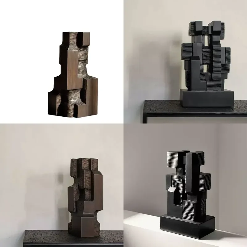 Modern Simple Mahogany Sculpture Ornament for Home Model Room Sales Office Homestay Creative Decoration