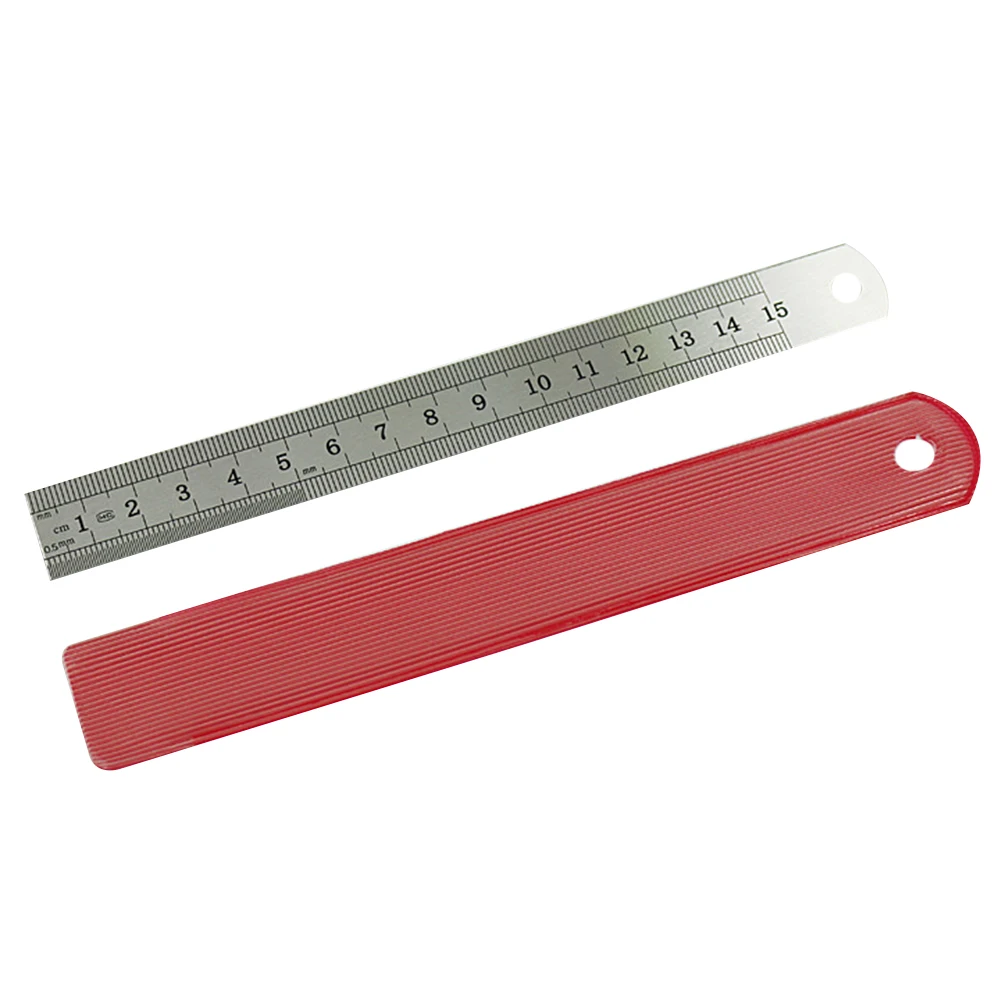 

2pcs Stainless Steel Ruler 15Cm 30Cm Double Sided Metric Scale Metal Straight Edge For School Office Engineering