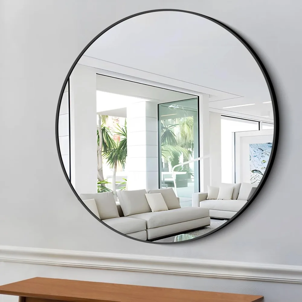 

20 inch Black Circle Mirror for Wall,Round Mirror for Wall Decor, Round Wall Mirror Metal Frame,Round Mirror,Circle Mirrors