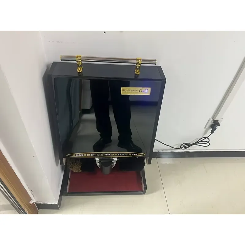 Automatic induction electric shoe shine machine commercial hotel office leather shoe polisher with brush and shoe polish