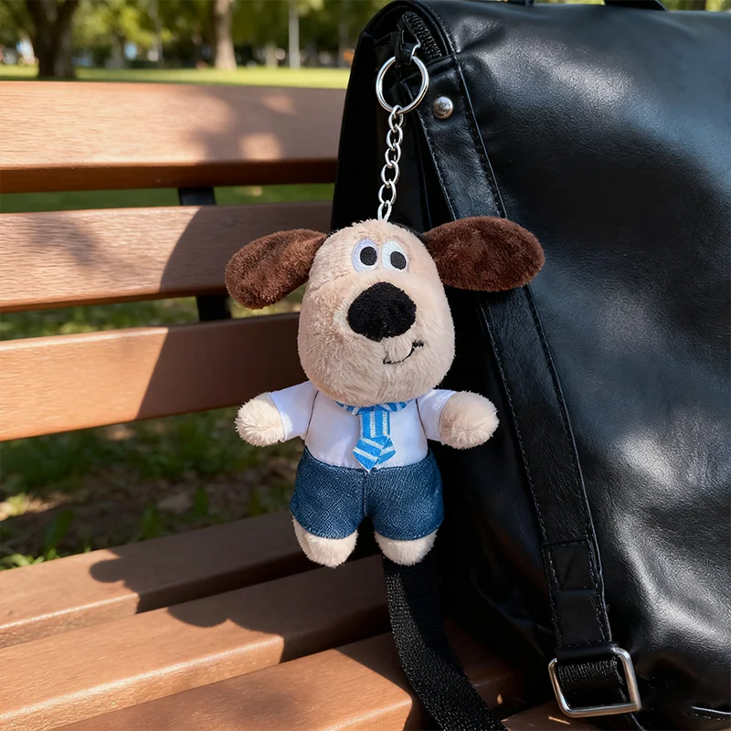 Nuevo muñeco de peluche de perro Headmaster, colgante para mochila, llavero con colgante de llave de coche de dibujos animados, juguetes de peluche, regalo de cumpleaños para niños