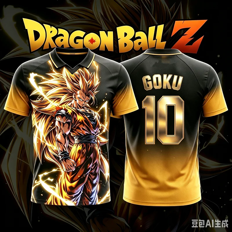2026 Family Matching Dragon Ball Character 3D Printing Collar Shirt Quick Drying T-shirt Men's and Women's Sports Training Top