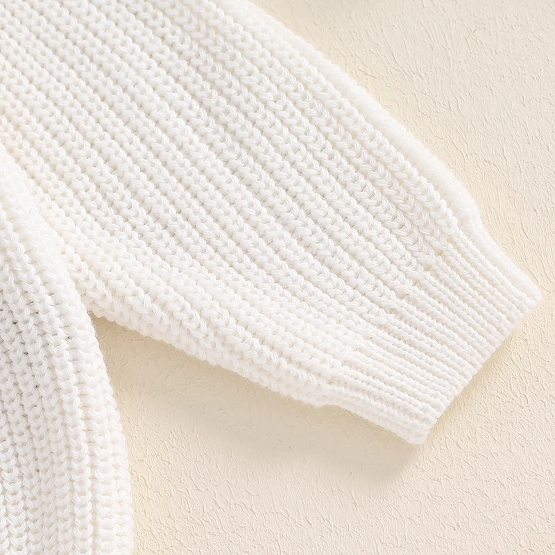 Suefunskry-suéter de punto para bebé y niña, suéter de manga larga con bordado de globo y letras encantadoras, Tops de otoño e invierno