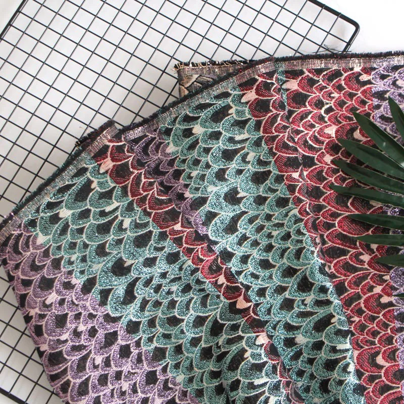 SMTA  The Cloth Patchwork Fabrics By The Meter Cotton Cloth For Patchwork Fish Scale Silver Blended 50*145cm D20
