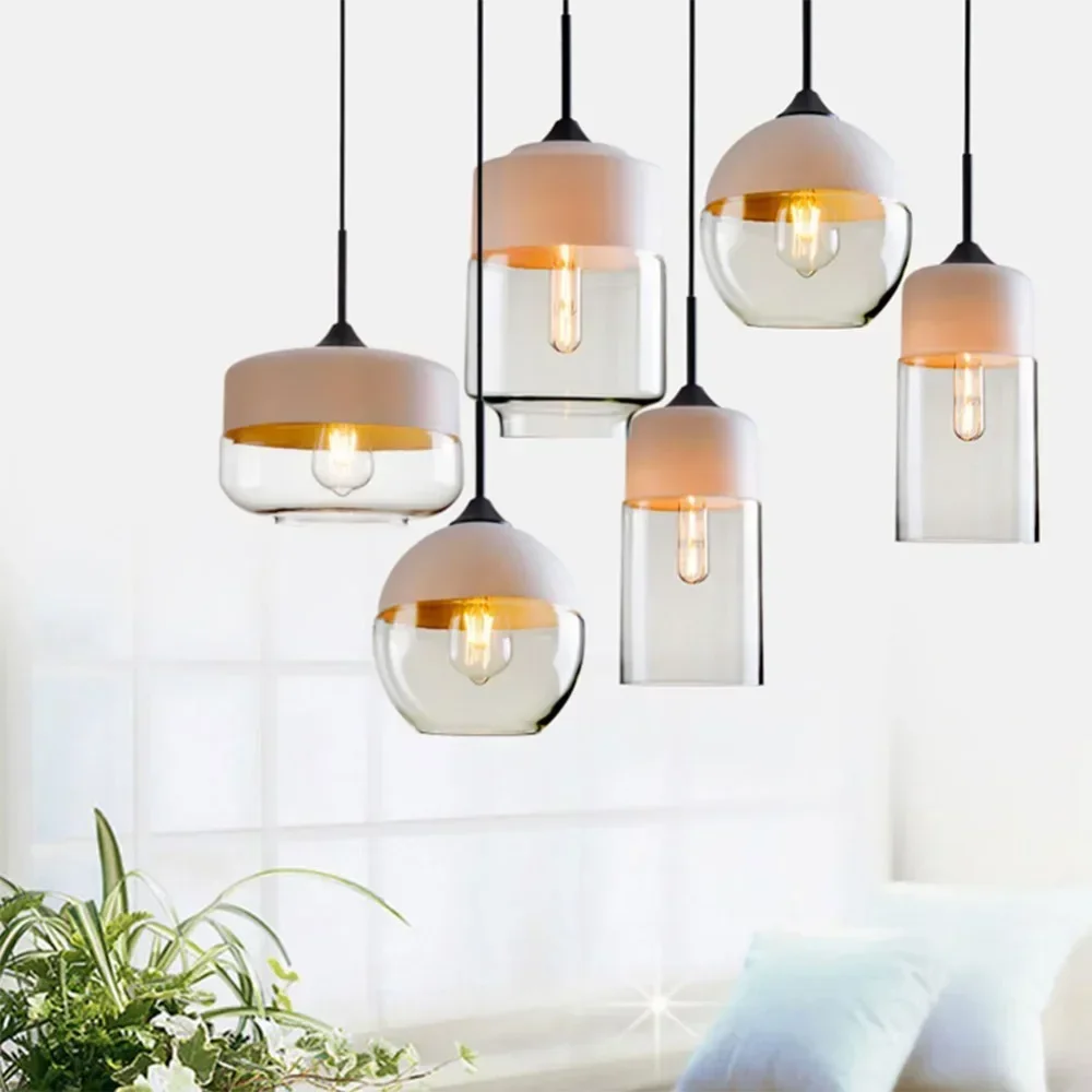 Plafonnier LED industriel en verre au design moderne, éclairage d'intérieur, luminaire décoratif de plafond, idéal pour une chambre à coucher, un bar, un café ou un restaurant