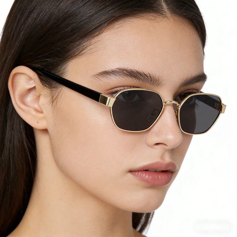 Gafas de sol cuadradas LAURINNY Trend para mujer y hombre, diseño de marca, montura metálica, lentes marrones retro, gafas de sol, gafas de viaje para mujer