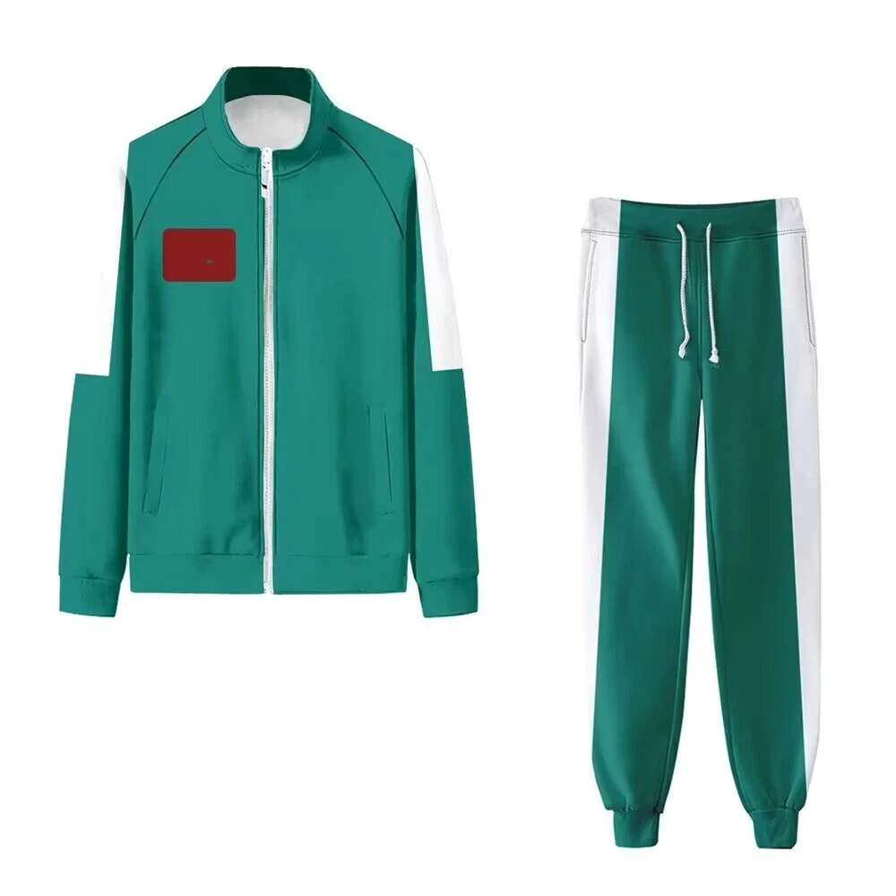 2025 새로운 영화 Calamari 게임 코스프레 의상 번호 333 001 456 티셔츠 의상 게임 할로윈 파티 Tracksuit 의상 소품